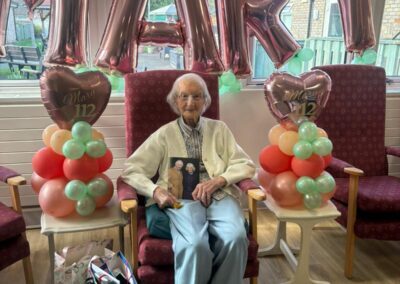 On her 112th birthday in 2024. (Source: Tenby Observer)