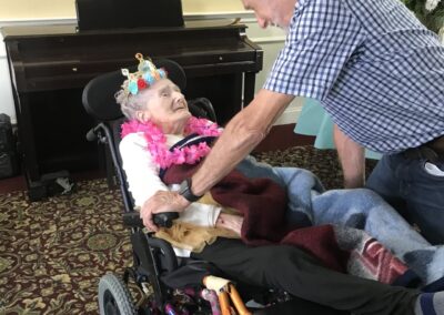 On her 113th birthday in 2021. (Source: Life Care Center of Nashoba Valley)