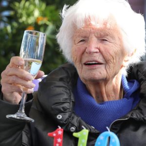 Catherina van der Linden just before her 110th birthday in 2022. (Source: The Advertiser)