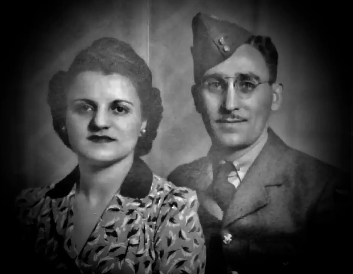 With his wife after WW2. (Source: CBC News)