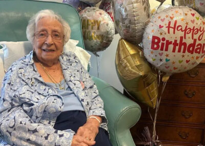Mary Harris on her 114th birthday. (Source: News Channel 9)