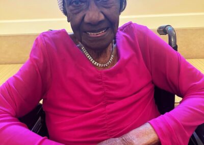 Whitehead commemorating her 115th birthday on 26 September 2025. (Source: J.E. Washington Funeral Service)