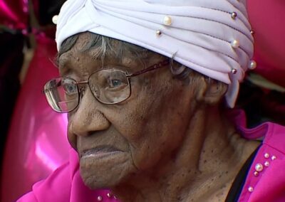 Whitehead commemorating her 115th birthday on 26 September 2025. (Source: WKBN)