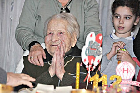 On her 112th birthday. (Source: Gerontology Wiki)