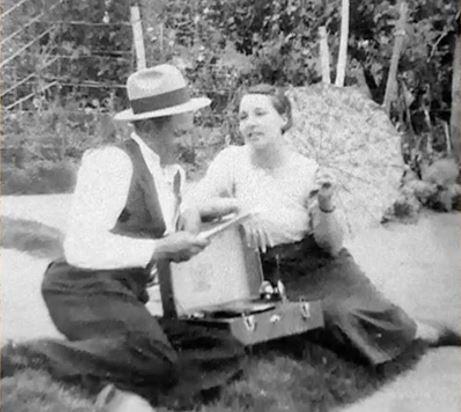 With her husband, around 1935.