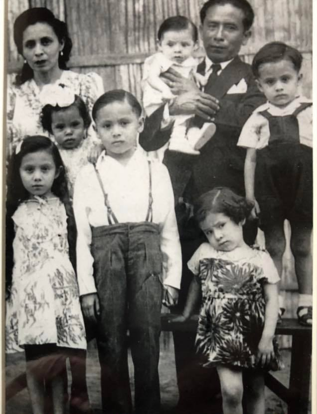 In Ecuador in 1950, with her husband and children. (Source: courtesy of family)