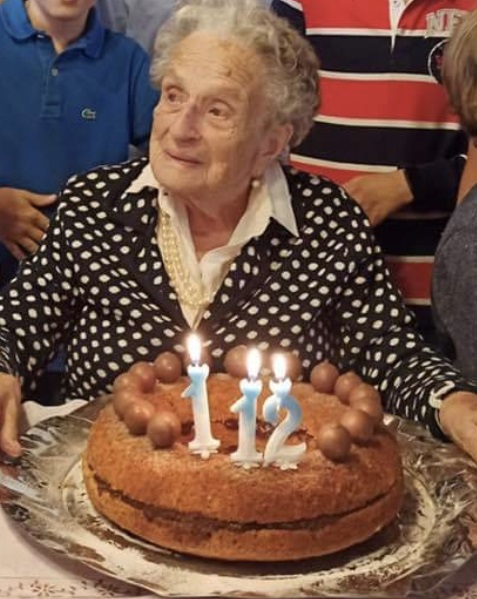 On her 112th birthday in 2022. (Source: Gerontology Wiki)
