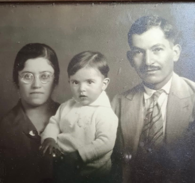 In 1914, with her uncle Rodrigo, and aunt Maria. (Source: Courtesy of family)