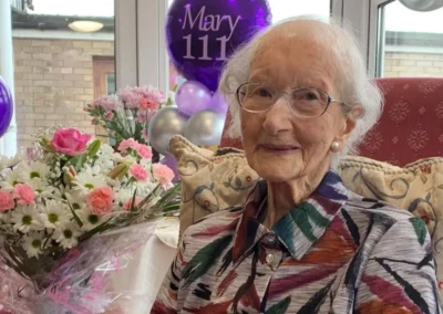 On her 111th birthday in 2023. (Source: BBC.com)