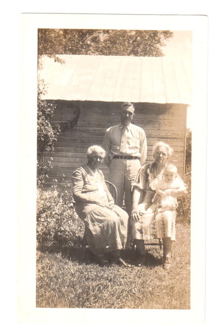 Four generations: Aurelia Rebecca Perkins-Delamar (left, Ada's mother), Joseph A. Harris (Ada's son), and Ada holding baby Joseph Franklin (her grandson). Taken sometime in 1935. (Source: Courtesy of family)