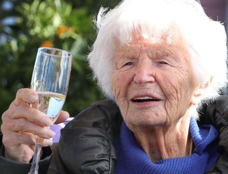 Catherina van der Linden just before her 110th birthday in 2022. (Source: The Advertiser)