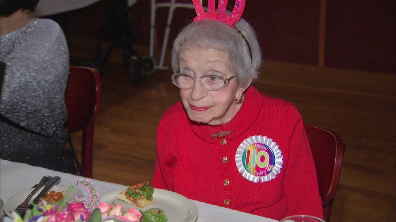 On her 110th birthday in 2017. (Source: ABC7 San Francisco)
