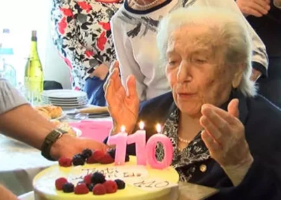 On her 110th birthday. (Source: TGPadova.it)