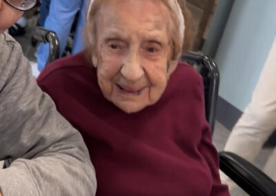 On her 112th birthday. (Source: Instagram / sistersofamityville)