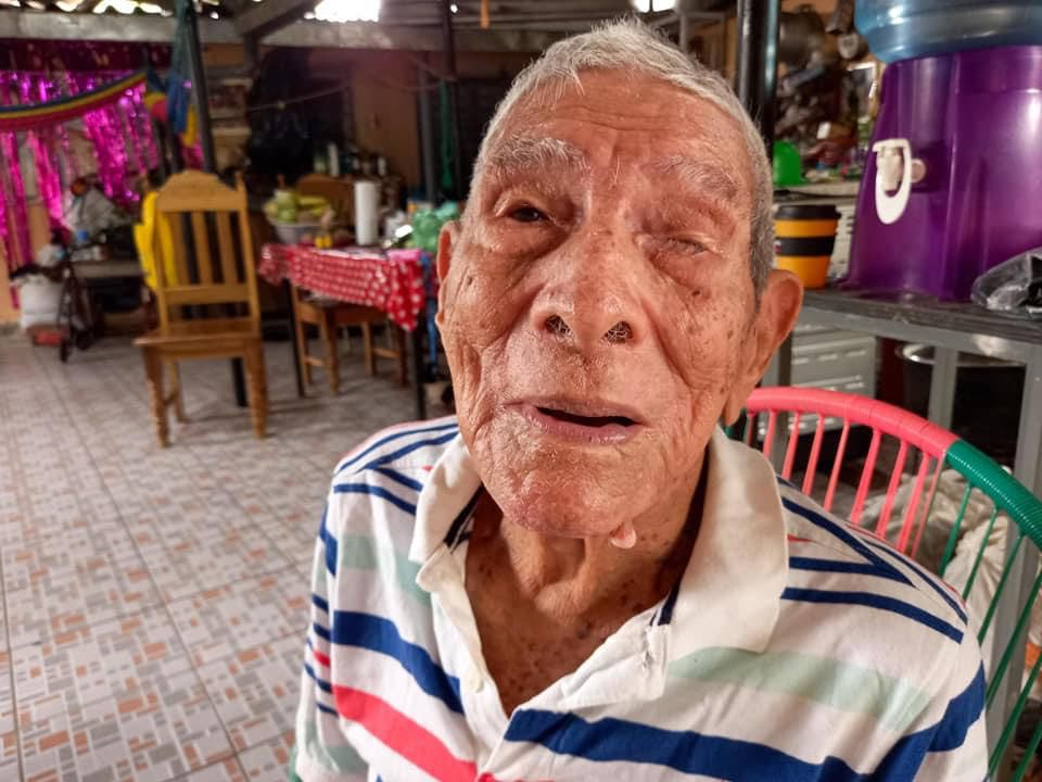 Mr. Rivas García in June 2022, aged 110. (Source: Facebook)