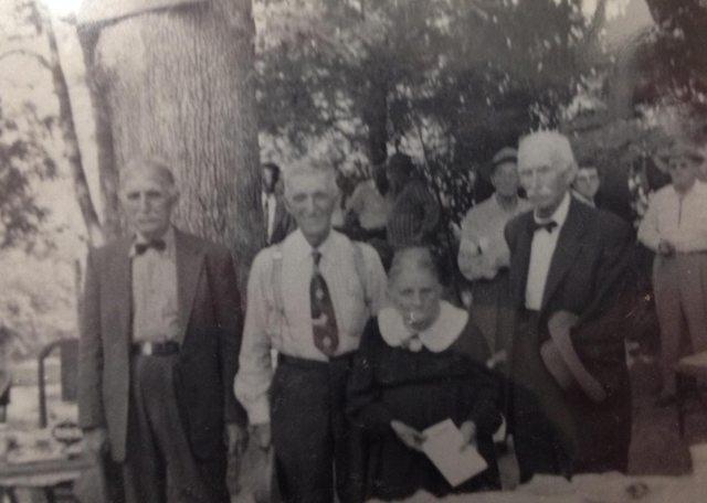 Undated. Left to right: J. Ernest Nicholson (1871-1957), Wit J. Nicholson (1873-1977), Narcissa Nicholson Rickman (1855-1968) and Henry P. Nicholson (1865-1959). (Source: Courtesy of Jimmy Lindberg)