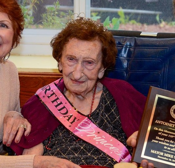On her 110th birthday. (Source: Facebook/The City of Yonkers)