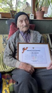 In April 2023, aged 109. (Source. Facebook / Constantin Rădulescu)