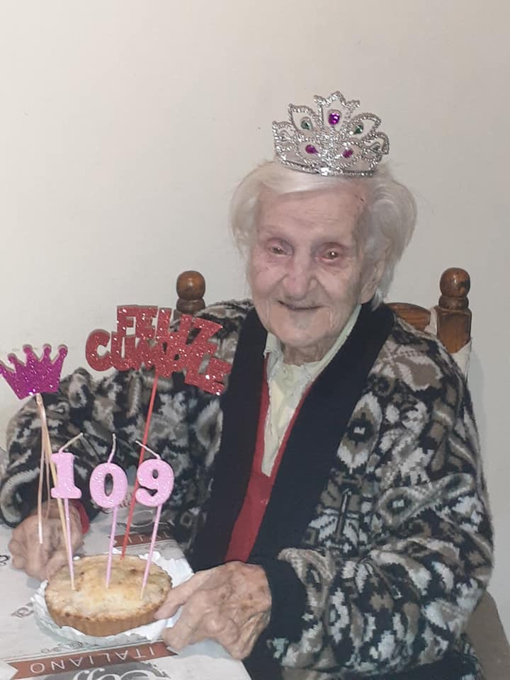 On her 109th birthday in 2020. (Source: Facebook)