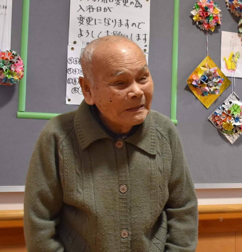 On his 110th birthday in 2017. (Source: Nishinippon Shimbun)