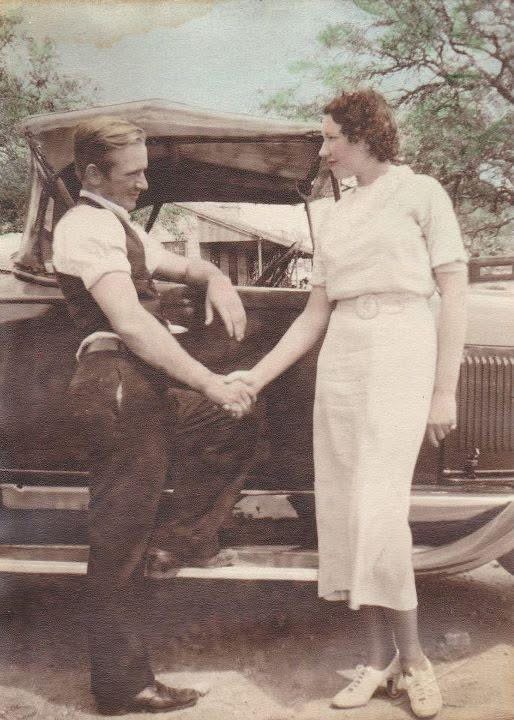 With her husband, around 1935.