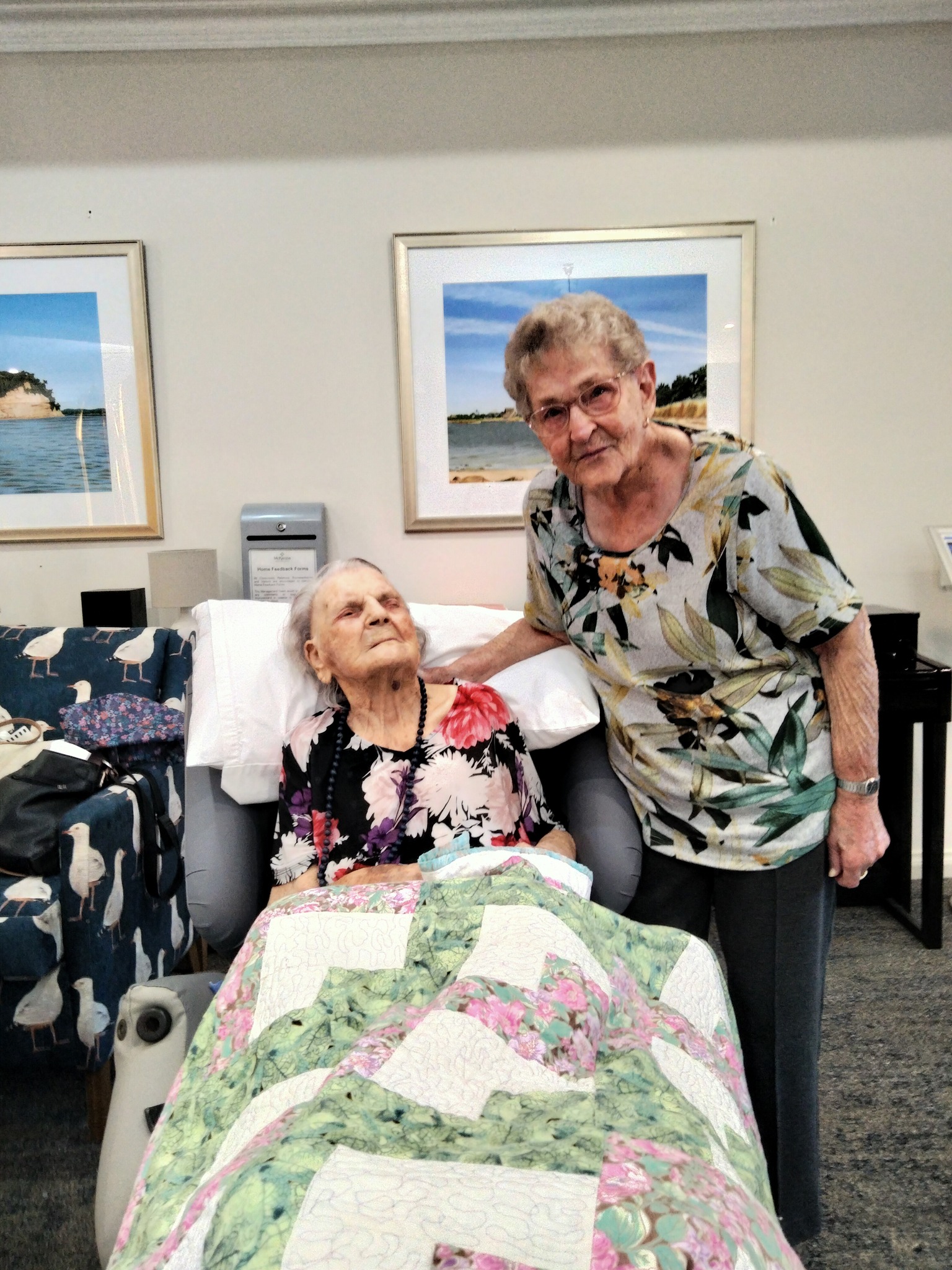 On her 111th birthday in 2022. (Source: Facebook/Bribie Cove - McKenzie Aged Care Group)