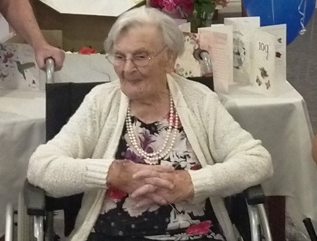 In November 2020, on her 109th birthday party. (Source: Facebook/Bribie Cove - McKenzie Aged Care Group)