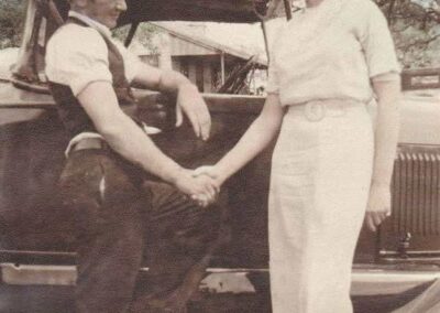 With her husband, around 1935.