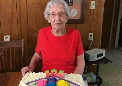 On her 105th birthday.