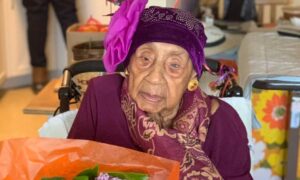 On her 111th birthday in 2022. (Source: Facebook)