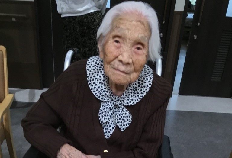 On her 111th birthday in 2019. (Source: otsuka-mc.jp)