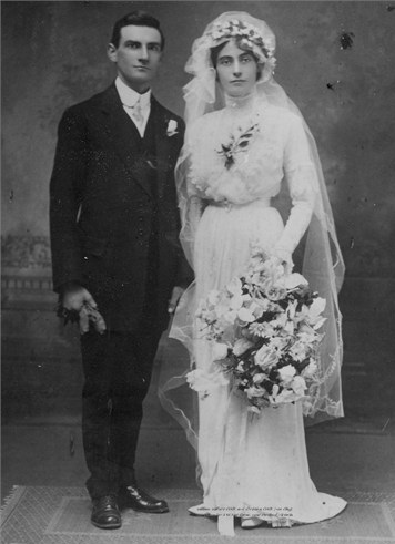 On her wedding day in 1913. (Source: Gerontology Wiki)