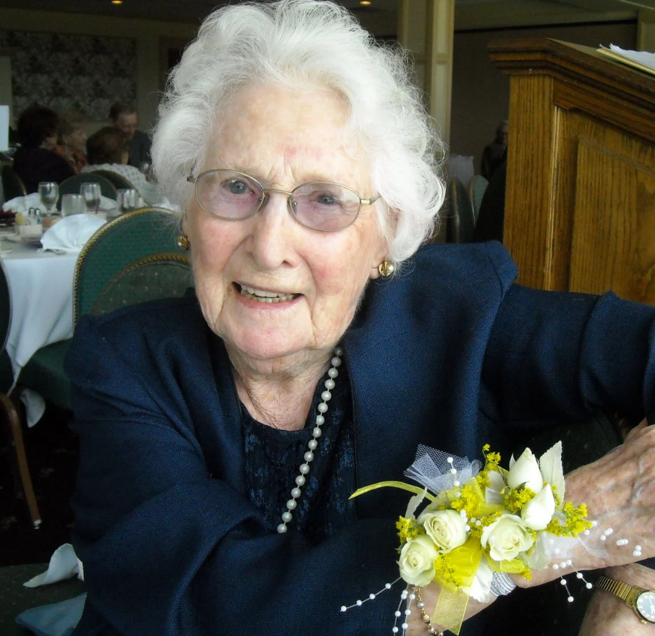 On her 100th birthday in 2010. (Source: Niagara Gazette)