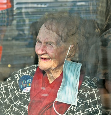 On her 110th birthday. (Source: Wise County Messenger)