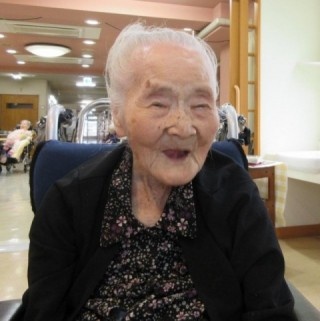 On her 110th birthday party in 2021. (Source: Hiroshima Wakoen)