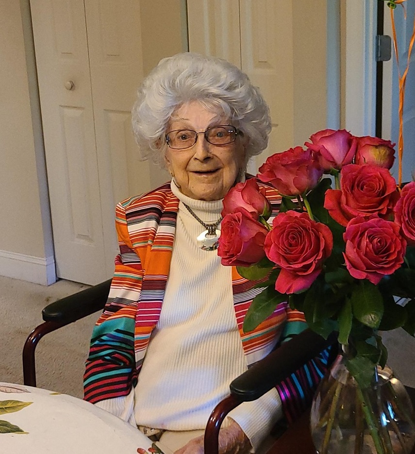 On her 110th birthday in 2020. (Source: Facebook/BrookdaleCarriageClubProvidence10186)