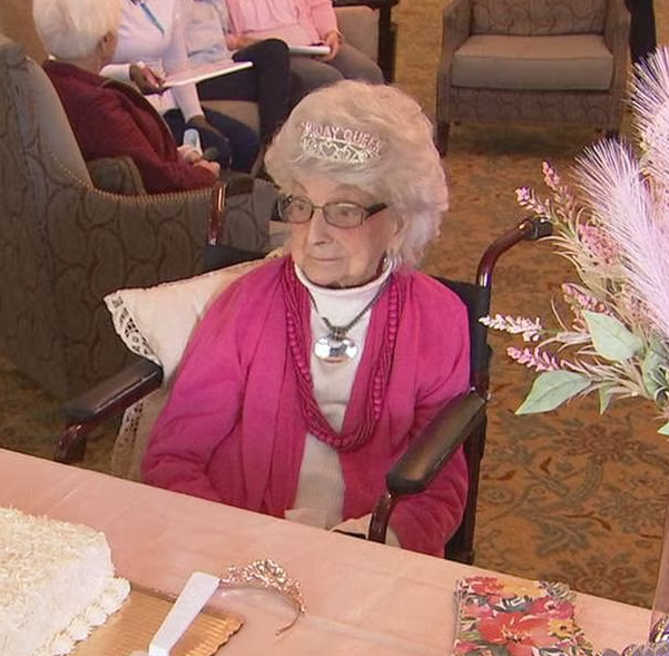 On her 112th birthday in 2022. (Source: WSOC TV)