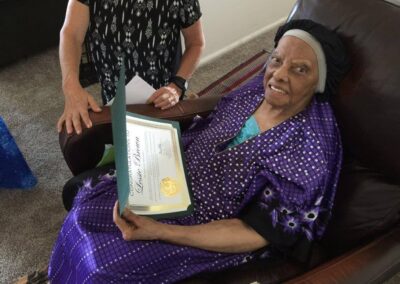On her 112th birthday. (Source: City of Cleveland Heights, Ohio - City Hall)