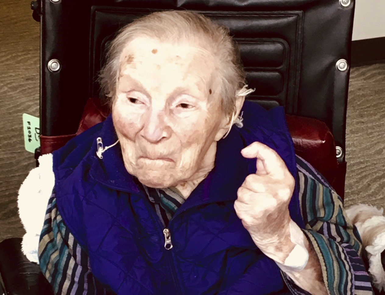 Shortly before her 110th birthday. (Source: The Jewish News of Northern California)
