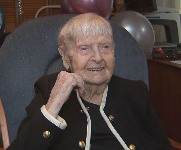 On her 112th birthday in 2023. (Source: CP24.com)