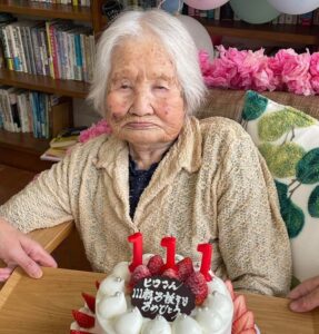 On her 111th birthday in 2022. (Source: Facebook)