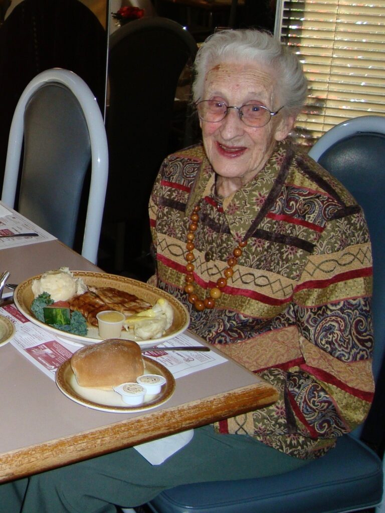 In 2008, aged 100 or 101. (Source: McFarlane & Roberts Funeral Home)