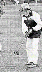 In June 2011, aged 100, playing park golf. (Source: Hokkaido Shinbun)