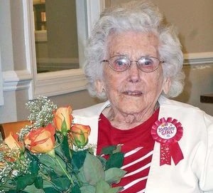 Holbrook on her 108th birthday (Source: Wilkes Journal-Patriot)