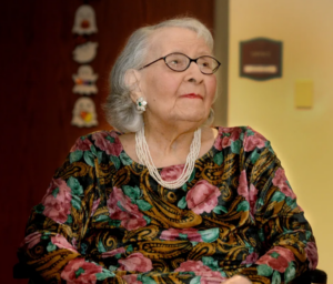 A few days before her 111th birthday in 2023. (Source: The State Journal-Register)
