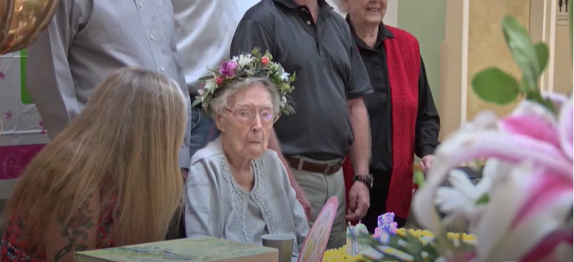 On her 110th birthday in 2019. (Source: cbs7)