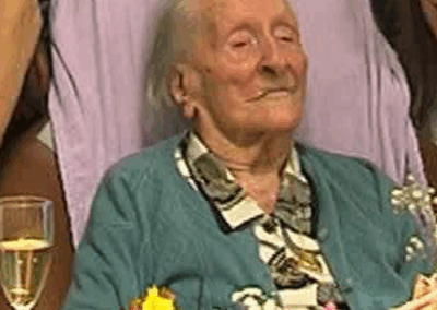 On her 111th birthday. (Source: France 3 Régions - Franceinfo)