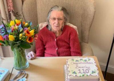 On her 110th birthday. (Source: Surrey Live)