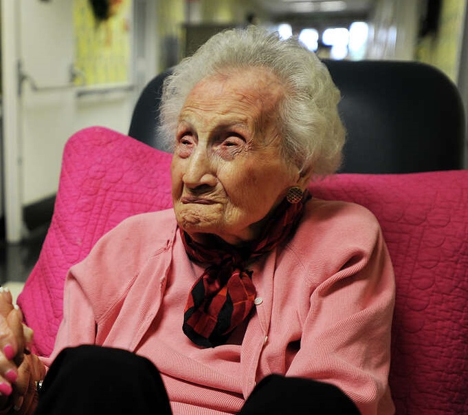 On her 110th birthday. (Source: Connecticut Post)