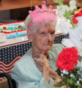 On her 110th birthday. (Source: Gerontology Wiki)